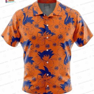 Trendy Orange Goku Floral Dragon Ball Z Hawaiian Shirt for Anime Fans