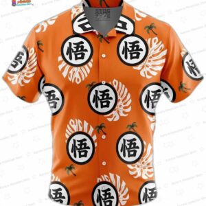 Trendy Orange Goku Symbol Dragon Ball Z Hawaiian Shirt for Anime Fans