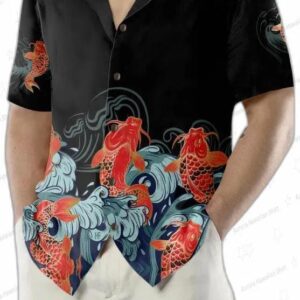 Golden Koi Fish Hawaiian Shirt 1