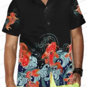 Golden Koi Fish Hawaiian Shirt 3