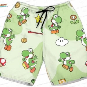Green Yoshi Hawaiian Shirt Super Mario Character Hawaiian Shirt Retro Gamer Outfit 2