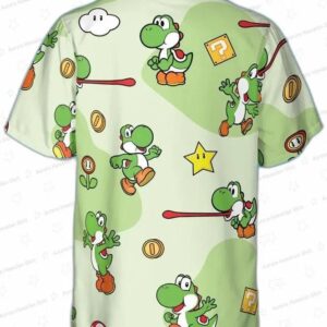Green Yoshi Hawaiian Shirt Super Mario Character Hawaiian Shirt Retro Gamer Outfit 3