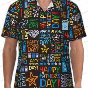 Happy Father Day Hawaiian Shirt for Men Gentle Cotton Regular Short Sleeve Casual 2