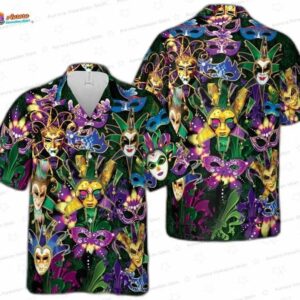Happy Mardi Gras Mask Hawaiian Shirt for Fat Tuesday Festival