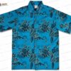 Trendy Vintage Teal Plumeria Tribal Hawaiian Shirt