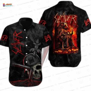 Hell Throne Slayer Hawaiian Shirt – Gothic Thrash Metal Hawaiian Shirt