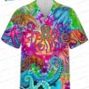 Red Octopus Ghost San Francisco 49ers Hawaiian Shirt, Black Football Aloha Button-Up for Game Day Gift