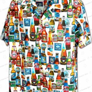 I Love Beer Hawaiian Shirt, Craft Bottle BBQ Vacation Button-Up