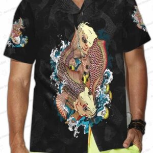 Japanese Carp Koi Gold Fishes Hawaiian Shirt 3