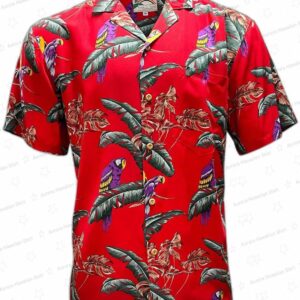 Trendy Red Jungle Bird Magnum Pi Hawaiian Shirt – Tropical Parrot Aloha