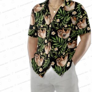 Lazy Sloths In Tropical Leaves Hawaiian Shirt 4