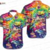 Rainbow Tie Dye Shark Hawaiian Shirt for Pride Beach Parties
