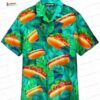 Costco Hot Dog Hawaiian Shirt, Orange Floral Meme Aloha Button-Up for Summer Vacation Gift