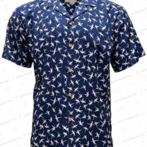 Magnum Bamboo Navy Hawaiian Shirt for Classic Island Style