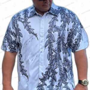 Maile Aloha Grey Hawaiian Dri Fit Shirt