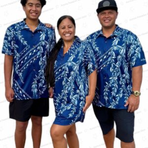 Maile Aloha Shirt Navy 1
