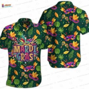 Funny Mardi Gras Mask Hawaiian Shirt for Carnival Party