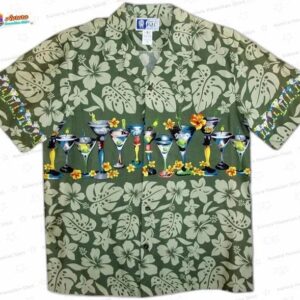 Martini Cocktails Chest Band Men s Shirt 1