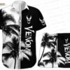 City Battle Spider Man Hawaiian Shirt with Venom Graphic for Comic Fans, Short Sleeve Aloha Button-Up City Battle Spider Man Hawaiian Shirt with Venom Graphic for Comic Fans, Short Sleeve Aloha Button-Up
