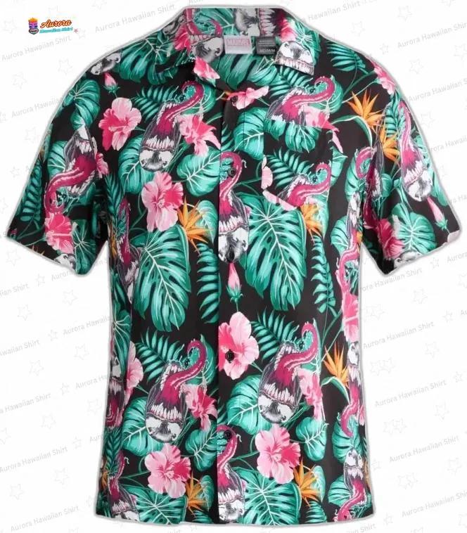 Tropical Venom Hawaiian Shirt with Tongue Graphic for Resort Trips Tropical Venom Hawaiian Shirt with Tongue Graphic for Resort Trips