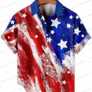 Patriotic Bald Eagle 4th of July Hawaiian Shirt