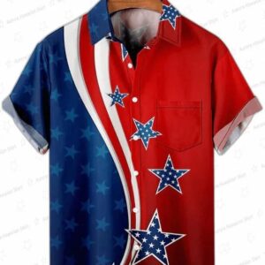 Men s 4Th Of July Men s Short Sleeve Patriotic Trendy Hawaiian Shirt Independence Day Trendy Hawaiia 1