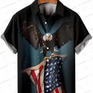 Men s 4Th Of July Men s Short Sleeve Patriotic Trendy Hawaiian Shirt Independence Day Trendy Hawaiia 4