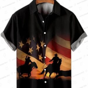 Men s 4Th Of July Men s Short Sleeve Patriotic Trendy Hawaiian Shirt Independence Day Trendy Hawaiia 8