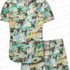 Green Minions Hawaiian Shirt with Banana Tropical Print for Vacation Green Minions Hawaiian Shirt with Banana Tropical Print for Vacation