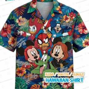 Mickey Mouse Hawaiian Shirt Minnie Daisy Duck Goofy Pluto Spiderman Aloha Shirt 2
