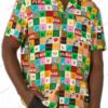 Block Faces Minecraft Hawaiian Shirt with Pixel Character Grid for Gamer Gifts