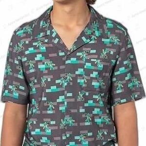 Trendy Minecraft Diamond Armor Steve Hawaiian Shirt for Gamers