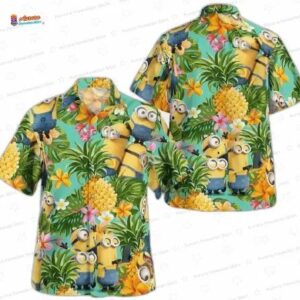Cute Minions Tropical Pineapple Hawaiian Shirt for Summer
