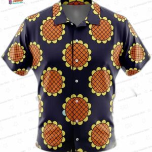 Monkey D Luffy Dressrosa One Piece Button Up Hawaiian Shirt 1