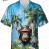 Funny Monkey Hawaiian Shirt – Tropical Jungle Floral Aloha Shirt