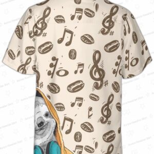 Music Note And Sloth Shirt For Men Hawaiian Shirt 1