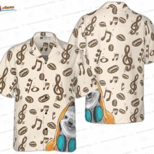 Music Note And Sloth Shirt For Men Hawaiian Shirt 2