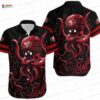 Colorful Coral Octopus Hawaiian Shirt, Purple Sea Life Aloha Button-Up for Ocean Lover Gift