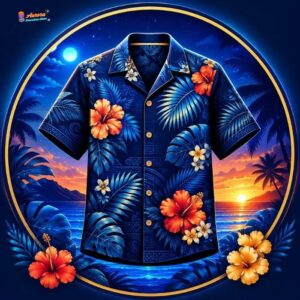 Navy Hawaiian Shirt