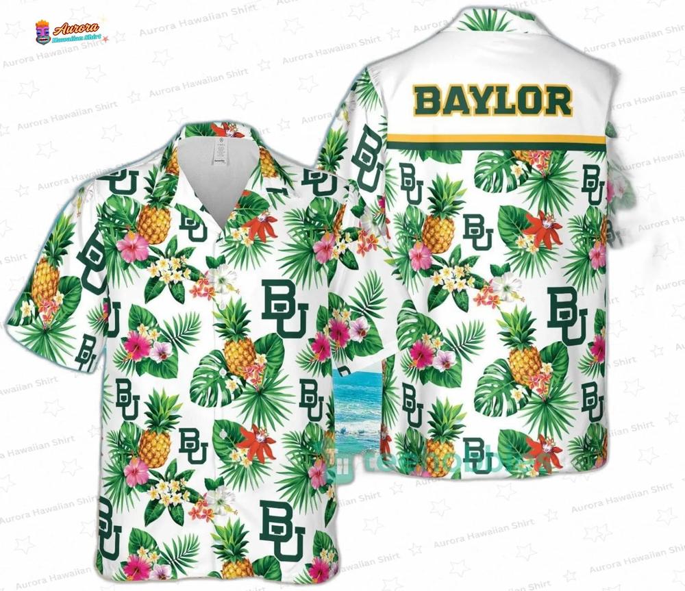 NCAA Baylor Bears Pineapple Floral Hawaiian Shirt for Game Day Trips NCAA Baylor Bears Pineapple Floral Hawaiian Shirt for Game Day Trips