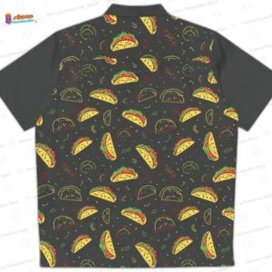 Neon Taco Doodles - Red Green Yellow on Black - Hawaiian Shirt 1