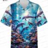 Trendy Ocean Dolphin Hawaiian Shirt for Men Women