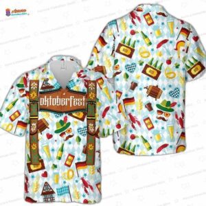 Funny Oktoberfest Lederhosen Costume Hawaiian Shirt for Beer Party