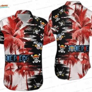 Straw Hat Skull One Piece Hawaiian Shirt, Tropical Aloha