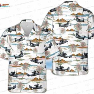 Bell Boeing V-22 Osprey Air Force Hawaiian Shirt – Tropical Aircraft Aloha Shirt