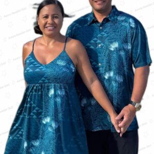 Papahi Aloha Shirt Teal 1