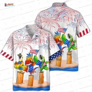Parrot Trendy Hawaiian Shirts Independence Day Is Coming Usa Patriotic Trendy Hawaiian Shirt 1