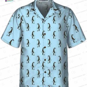 Penguin And Fish Seamless Pattern Hawaiian Shirt 2