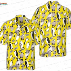 Cute Penguin Family Hawaiian Shirt for Animal Lovers