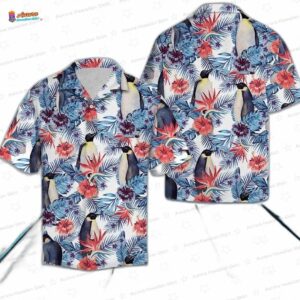 Penguin Hibiscus Hawaiian Shirt for Tropical Vacations